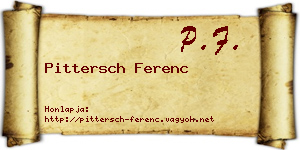 Pittersch Ferenc névjegykártya